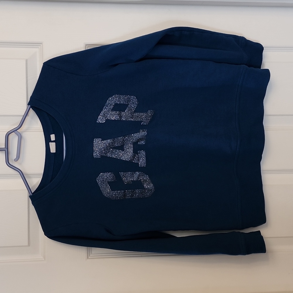 Gap Glitter Logo Blue/Green Pullover Sweater. Women's S.